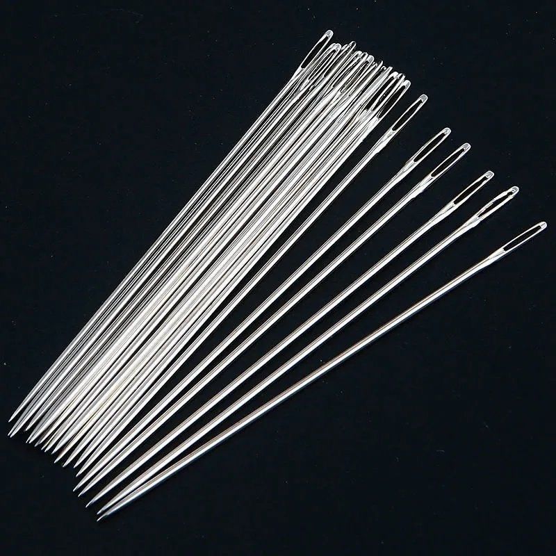 Aiguilles à gros chas pour couture à la main, aiguilles fines à long trou, faites à la main, pour le quilting et les personnes âgées_voghion.com