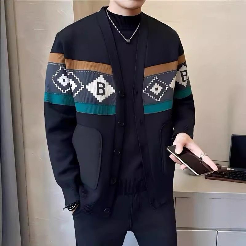 Frühling und Herbst Neue Herren Strickjacke Jacke Trendy Mode Schöne Casual Arbeitsjacke Herren Top_voghion.com