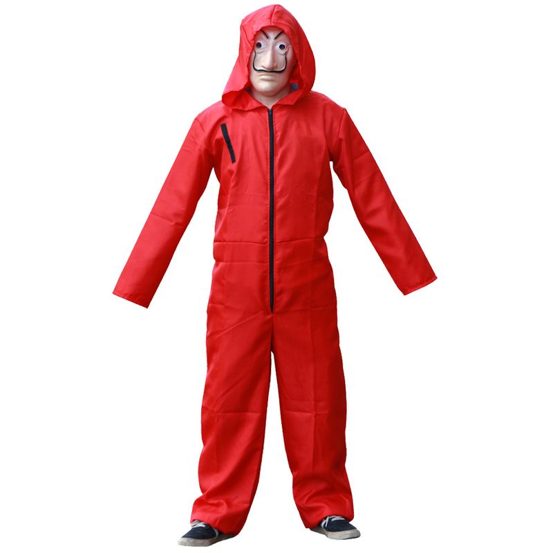 Adult Play cosplay Dali Red jumpsuit Paper House Clothing with Mask_voghion.com