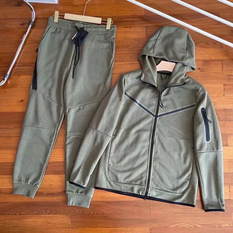 Men's Clothing men's spring and autumn jacket trousers hooded sports casual suit_voghion.com