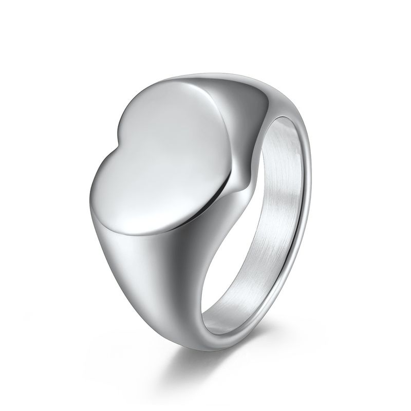 Anello in acciaio inossidabile placcato oro K con anello liscio, semplice, senza genere, per uomo e donna, gioielli da proposta_voghion.com