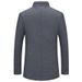 Men's Wool Blend Stand Collar Overcoat - Business Casual Winter Coat With Cotton Lining, Wrinkle-Free & Multi-Pocket Design_voghion.com