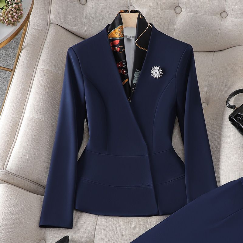 Vêtements pour femmes costume blanc pour les femmes automne et hiver célébrité hôte vêtements de cérémonie costume de tempérament professionnel_voghion.com