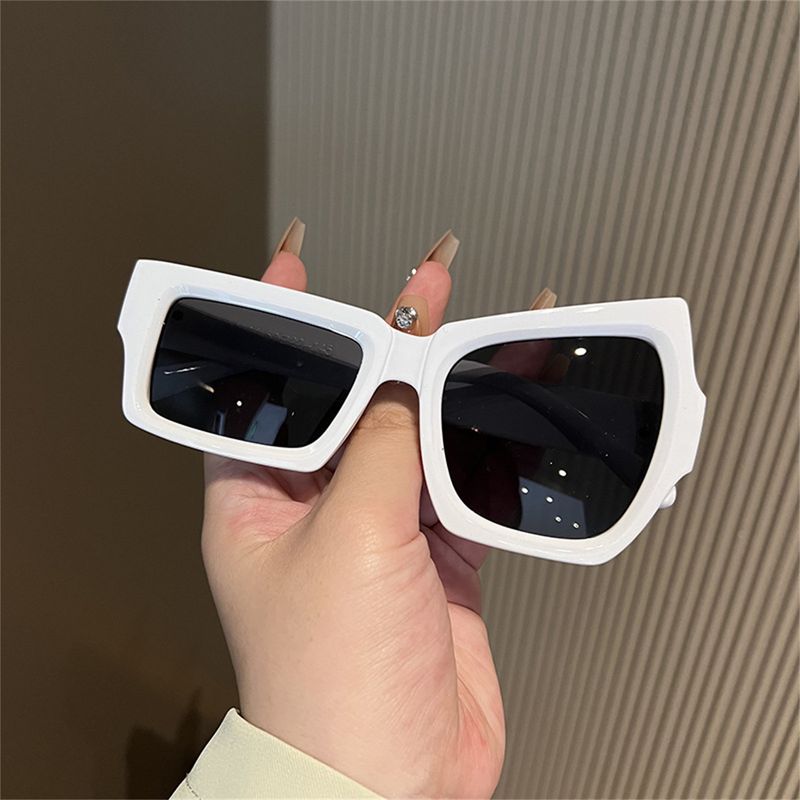 Brand Men Asymmetrical Square Sunglasses Fashion Designer White Oversized Sun Women  Unique Steampunk Glasses_voghion.com
