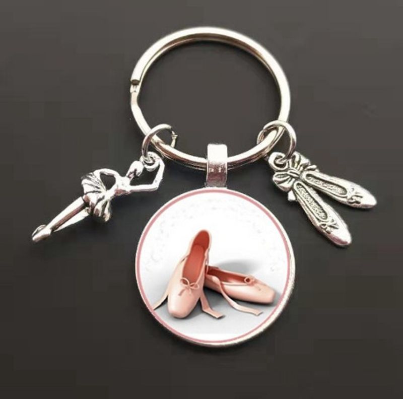 Ballet Glass Pendant Charms For Dance Lovers Keychain_voghion.com