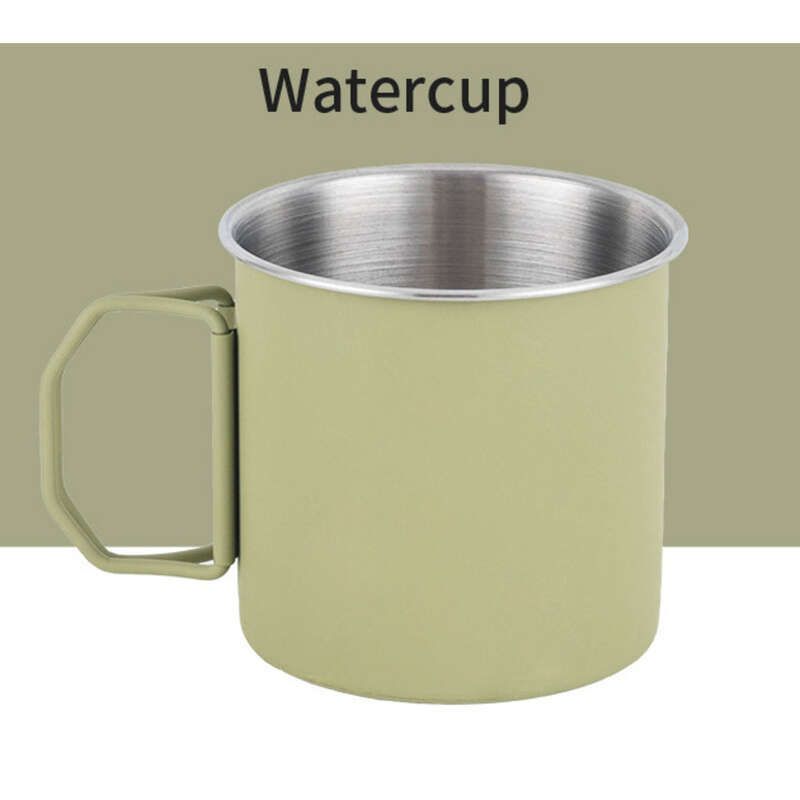 Folding Mug 304 Stainless Steel Outdoor Hanging Folding Coffee Tea Camping Snow Cup_voghion.com