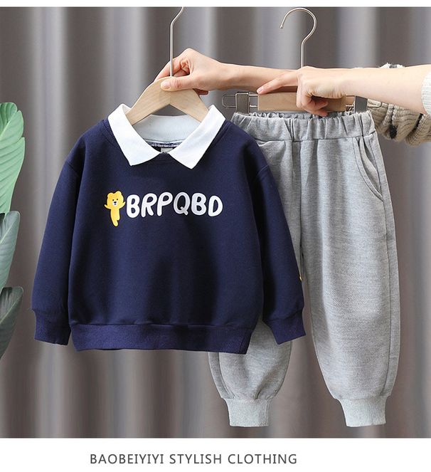 kids'clothing Children's POLO shirt and trousers fashion two-piece suit_voghion.com