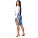 Women's clothing HSF2068 fashionable front and rear ripped high waist slit sexy stretch denim shorts_voghion.com