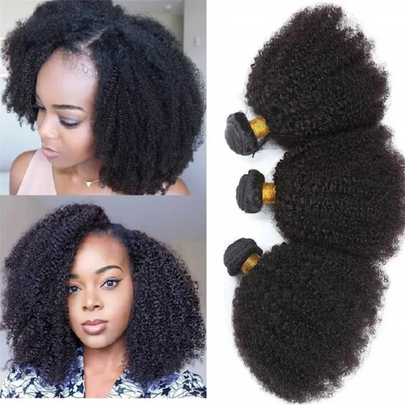 Afro Kinky Curly Bundles Brasilianische Echthaar-Extensions Weave_voghion.com