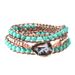 Bracelet Leather Rope Braided Natural Turquoise Beads Bracelet Irregular Stripes Crystal Cave Agate Piece Women's Long_voghion.com
