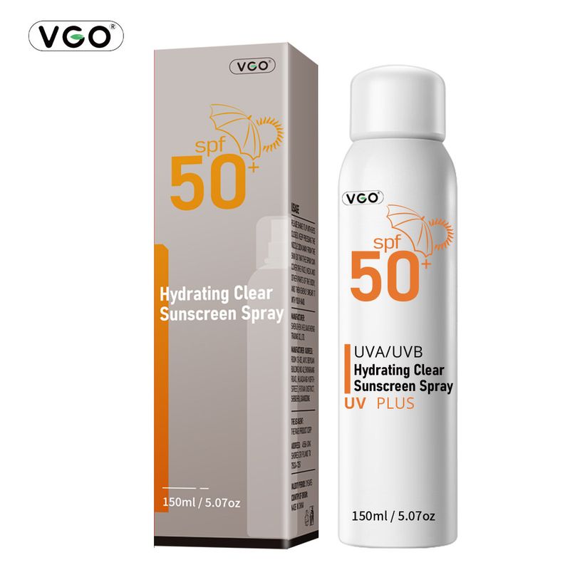 Protetor solar facial em spray com alta proteção UV, à prova d'água, hidratante e transparente_voghion.com