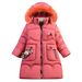 Baumwollkleidung Mädchen Baumwollmantel Mittellang Kinder Winter Baumwollkleidung Großer Pelzkragen Dicke warme Baumwolljacke_voghion.com