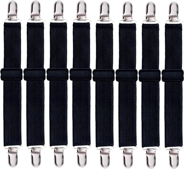8-Pack Sheet Straps - Adjustable Bed Clips_voghion.com