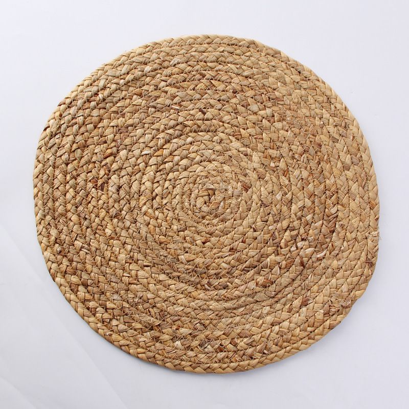 Posavasos japoneses de jacinto de agua tejidos a mano: manteles individuales redondos resistentes al calor para tazas y platos._voghion.com