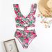 Maillot de bain deux pièces pour femme avec bretelles rotatives et imprimé floral_voghion.com