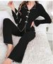 New Autumn Winter Turn-down Collar Sleeve Long Pants Women's Pajama Set Loungewear_voghion.com