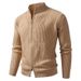 Pull en maille à col montant pour homme – Mélange 90 % polyester, coupe décontractée (gris clair/anthracite/noir/kaki/marron) – Ourlet côtelé idéal pour la superposition urbaine_voghion.com