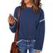 Women's Clothing Oversized Knit Sweater With Color-Block Detail – Cozy Acrylic Round-Neck Pullover For Women_voghion.com