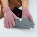 Thickened Layer Ladies Winter Warm Gloves, Knitted Wool Lining, Wool Lining, Not Compatible With Touch Screen,_voghion.com