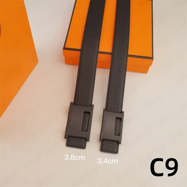 Reversible Designer Belt Genuine Leather Belts For Men Women Width 2.4CM 3.4CM 3.8CM Letter Smooth Buckle Fashion_voghion.com
