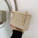 Borsa a tracolla monospalla quadrata in paglia intrecciata estiva, piccola, con catena, stile bohémien, alla moda_voghion.com