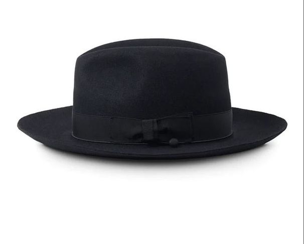 Cappello da jazz in lana da uomo Cappello da uomo vintage in feltro britannico Cappello a cilindro in feltro patchwork bicolore_voghion.com