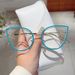 Trendy INS Hollow Cat Eye Spring Leg Anti-Blue Light Glasses, Customizable Prescription Or Non-Prescription Fashion_voghion.com