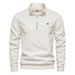 Herrenbekleidung Herbst neue Herren Langarm Half Zip Sweatshirt lässig einfarbig Taschendekoration Basic Tops Männer_voghion.com