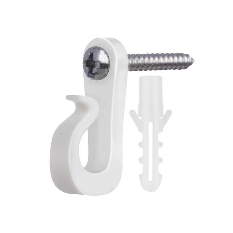 ABS Wall Hooks – Heavy Duty 2kg Capacity, Multi-Purpose Hangers For Home & Office (Black/White, Pack Of 10/20/30/40/50, Screw & Plug Included)_voghion.com