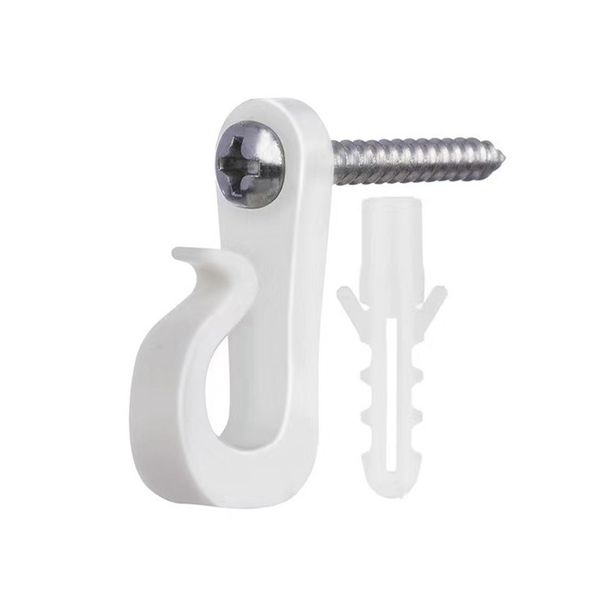 ABS Wall Hooks – Heavy Duty 2kg Capacity, Multi-Purpose Hangers For Home & Office (Black/White, Pack Of 10/20/30/40/50, Screw & Plug Included)_voghion.com