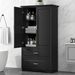 Tall Bathroom Storage Cabinet, Cabinet With Two Doors And Drawers, Adjustable Shelf, MDF Board_voghion.com