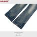 men's and women's washed distressed trousers, same style for men and women, micro-flared wide-leg laser texture design blue jeans_voghion.com