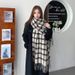 Sciarpa scozzese coreana autunnale invernale per ragazze con un senso di lusso, versatile per studenti, spessa e allungata_voghion.com