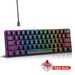 V900 Mechanical 61 Keys Mini Blue Switch Multiple Lighting Colorful Keyboard Portable Suitable For Gaming_voghion.com