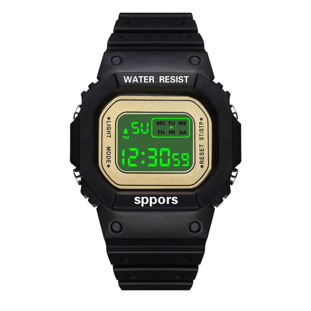 Orologio sportivo a LED quadrato - Orologio digitale unisex luminoso e impermeabile per studenti (design a cubo piccolo con sveglia e cronometro)_voghion.com