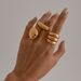 Irregular Smooth Open Jewelry Geometric Metal Style Lava Line Rings_voghion.com