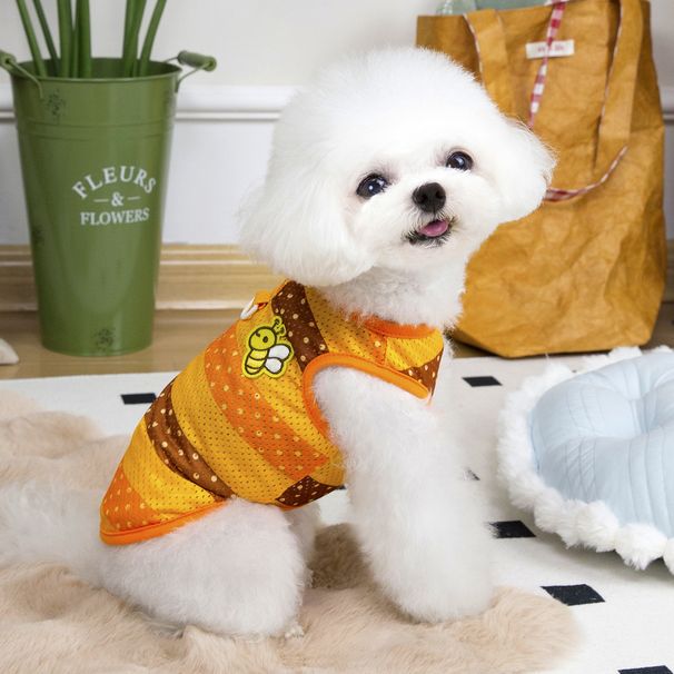 Spring Thin Teddy Bichon Pet Clothes Cat Small Dog Summer Leashable Bee Vest_voghion.com