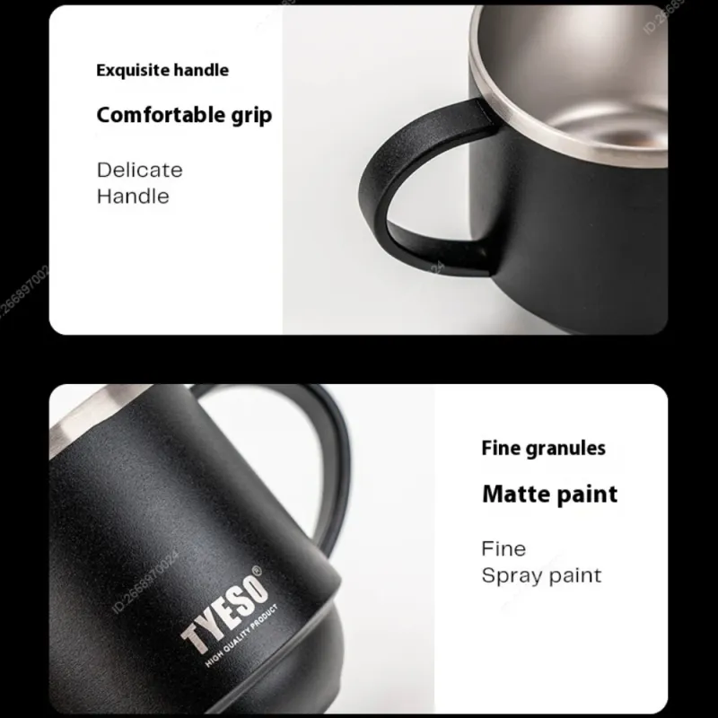 Tyeso Stainless Coffee Mug - Clear Lid Office Desktop_voghion.com