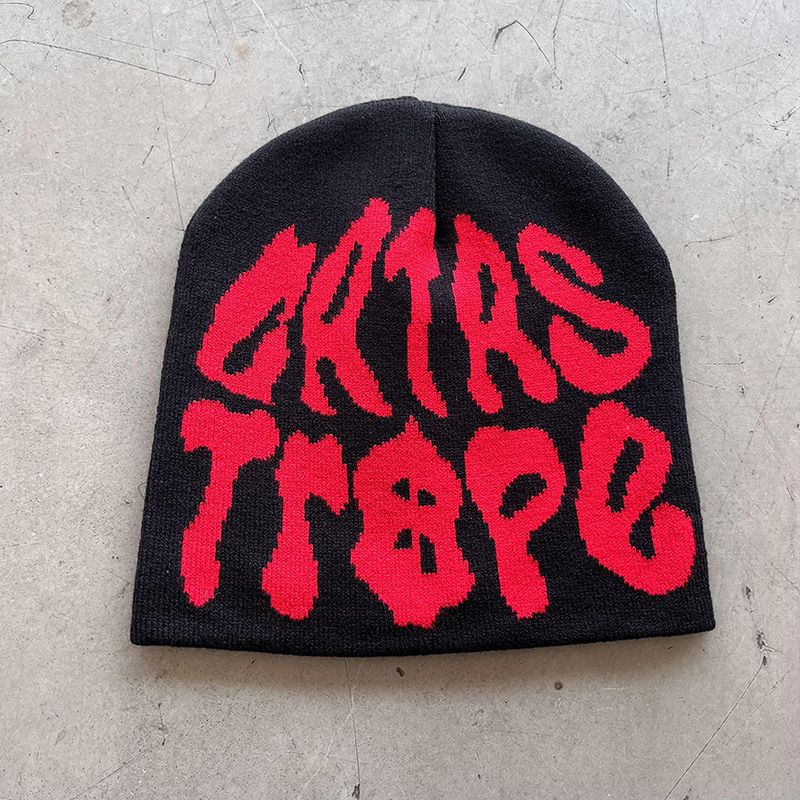 Cappello in lana jacquard alla moda, caldo, per uomo e donna, lavorato a maglia, con cappuccio e cappuccio freddo_voghion.com