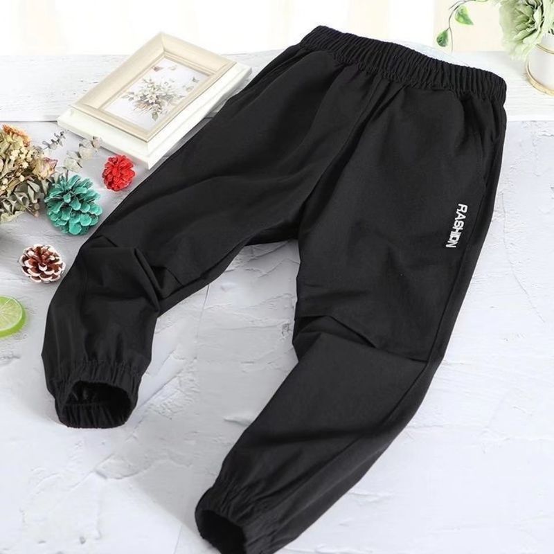 Mother & Kids quick-drying sweatpants thin medium and large children's spring and summer pants 2023 boys and girls anti-mosquito pants casual trousers_voghion.com