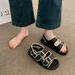 Women's Platform Sandals - Comfortable Flat Strappy Roman Sandals For Summer Casual Beach Slides With Wide Strap_voghion.com