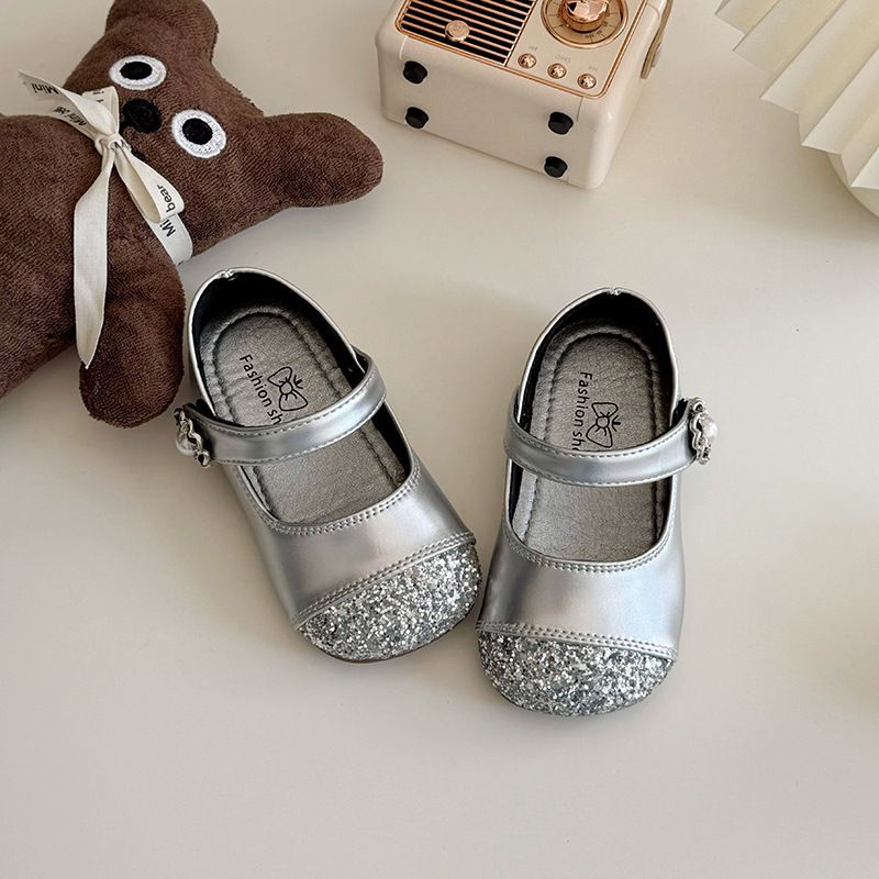 Children's Shoes Girls' Leather Shoes Autumn New Children's Small Fragrance Style Sequined Princess Shoes Soft Sole Baby Shoes_voghion.com