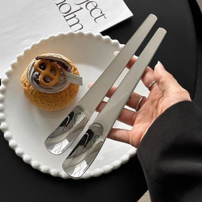 Buy Get One Free Dessert Long Handle Yogurt Coffee Small Stainless Cake Jar Ice Cream Spoon_voghion.com