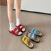 Grape Mom Casual Item Comfortable Lazy Double Buckle Strap Versatile Thick Sole Boken Half Slippers Women's Summer_voghion.com