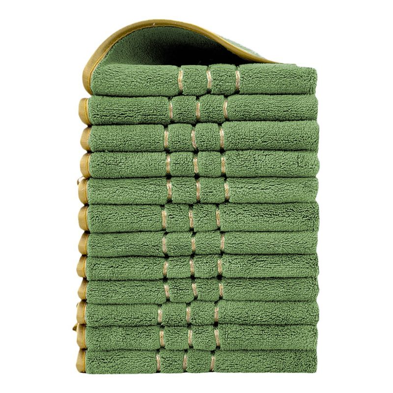 Coral Fleece Towels – Ultra-Soft, 5-Second Absorbent, Multipurpose Face & Hand Towels (12-Piece Set, 34x34cm, 420g) – White/Gray/Navy​_voghion.com