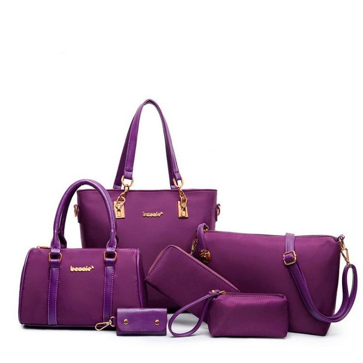 Damentasche modische Nylontuch Mutter und Kind Tasche sechsteiliges Set Hand Schulter Messenger Bag_voghion.com