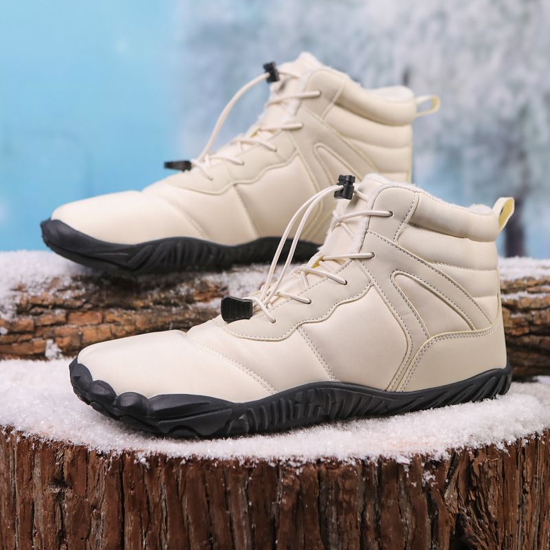 Men's Shoes outdoor five finger snow men and women autumn and winter plus velvet thickened hiking cotton boots couple waterproof cotton shoes_voghion.com