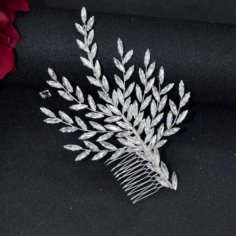Bridal Hair Comb Long Rhinestone Clip Wedding Dress Hair Headdress Side Insert Comb Hair Piece_voghion.com