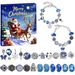 Kinder Cartoon Weihnachtsmann Blau Schneeflocke DIY Legierung Kristall Armband Set_voghion.com