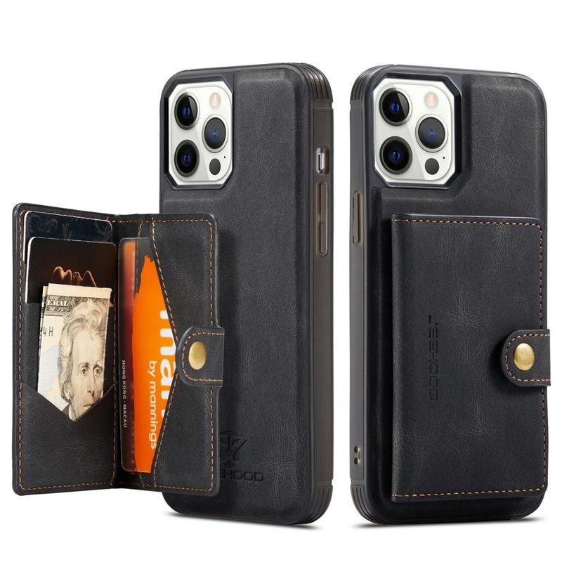 Detachable Card Slot Phone Case for iPhone 14 Pro Max 12 Mini 13 11 XR XS Max 7 8Plus Se 2020 Flip Leather Magnet Wallet Cover_voghion.com